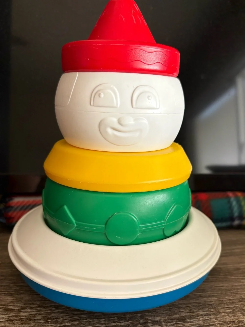 Vintage Tuppertoys Classic Stacking Clown Toy - Multi-Color